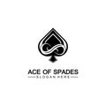 Ace of Spades icon logo design. Flat related icon for web and mobile applications. It can be used as - logo, pictogram, icon,