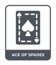 ace of spades icon in trendy design style. ace of spades icon isolated on white background. ace of spades vector icon simple and