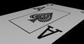 Ace of spades playing card gyrating 360 degree