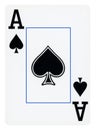 Ace of Spades playing card - isolated on white Royalty Free Stock Photo