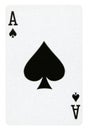 Ace of Spades playing card isolated on white Royalty Free Stock Photo