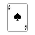 Ace of Spades playing card, vector illustration isolated on white Royalty Free Stock Photo