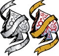 Ace of Spades tattoo style vector illustration Royalty Free Stock Photo