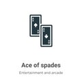 Ace of spades vector icon on white background. Flat vector ace of spades icon symbol sign from modern entertainment and arcade