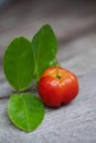 Acerola cherry fruit close up on white background Royalty Free Stock Photo