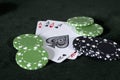 Aces, black and green Royalty Free Stock Photo