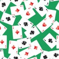 Aces playing cards seamless pattern Royalty Free Stock Photo