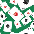 Aces playing cards seamless pattern Royalty Free Stock Photo