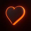 Aces playing cards symbol hearts with bright glowing futuristic orange neon lights on black background Royalty Free Stock Photo