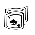 Aces spades poker playing card magician outline
