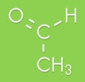 Acetaldehyde (ethanal) molecule, chemical structure. Acetaldehyde is a toxic molecule responsible for many symptoms of alcohol