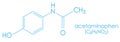 Acetaminophen (paracetamol) molecule structure, chemical formula Royalty Free Stock Photo