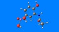 Acetarsol molecular structure isolated on blue