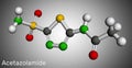 Acetazolamide molecule. It is carbonic anhydrase inhibitor used to treat edema from heart failure, certain types of epilepsy,