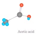 Acetic acid 3D molecule chemical science Royalty Free Stock Photo