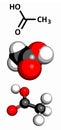 Acetic acid (HOAc) molecule, chemical structure