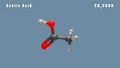 Acetic Acid molecule of C2H4O2 3D Conformer render. Food additive E260 Royalty Free Stock Photo