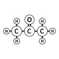 Acetone molecule icon Royalty Free Stock Photo