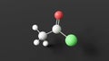 acetyl chloride molecule, molecular structure, acyl chloride, ball and stick 3d model, structural chemical formula with colored Royalty Free Stock Photo