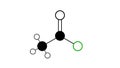 acetyl chloride molecule, structural chemical formula, ball-and-stick model, isolated image acyl chloride