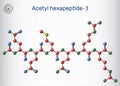 Acetyl hexapeptide-3, acetyl hexapeptide-8, argireline molecule. Peptide, fragment of SNAP-25, substrate of botulinum toxin. Sheet