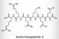 Acetyl hexapeptide-3, acetyl hexapeptide-8, argireline molecule. Peptide, fragment of SNAP-25, a substrate of botulinum toxin.