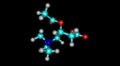 Acetyl-L-carnitine molecular structure isolated on black