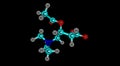 Acetyl-L-carnitine molecular structure isolated on black