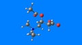 Acetyl-L-carnitine molecular structure isolated on blue
