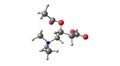 Acetyl-L-carnitine molecular structure isolated on white