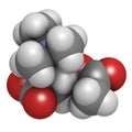 Acetylcarnitine (ALCAR) nutritional supplement molecule. Atoms are represented as spheres with conventional color coding: hydrogen