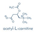 Acetylcarnitine ALCAR nutritional supplement molecule. Skeletal formula.