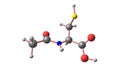 Acetylcysteine molecular structure isolated on white