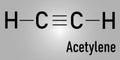 Acetylene or ethyne molecule. Used in oxy-acetylene welding. Skeletal formula.