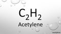 Acetylene formula on waterdrop background