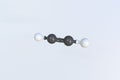 Acetylene molecule, isolated molecular model. 3D rendering Royalty Free Stock Photo