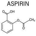 Acetylsalicylic acid or aspirin drug molecule. Skeletal formula. Royalty Free Stock Photo