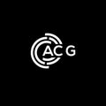 ACG letter logo design on black background. ACG creative initials letter logo concept. ACG letter design Royalty Free Stock Photo
