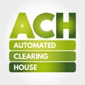 ACH - Automated Clearing House acronym, business concept background Royalty Free Stock Photo