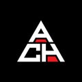 ACH triangle letter logo design with triangle shape. ACH triangle logo design monogram. ACH triangle vector logo template with red Royalty Free Stock Photo