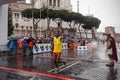 Achame Addis Birhanu, crosses the finish line Royalty Free Stock Photo