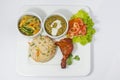 Achary Beef Curry, BBQ Chicken, Indian Style mix vegetable, plain nan and Green Salad Platter.