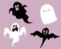 Ghosts Black And White Objects Signs Symbols Vector Illustration