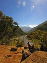 Achibueno river Andes mountains in Achibueno Valley, Linares, Maule, Chile