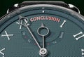 Achieve Conclusion, come close to Conclusion or make it nearer or reach sooner - a watch symbolizing short time between now and