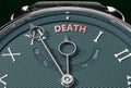 Achieve Death, come close to Death or make it nearer or reach sooner - a watch symbolizing short time between now and Death., 3d