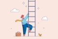 Achieve goal concept. Step to new career opportunity, challenge to climb up success ladder, unknown journey ahead Royalty Free Stock Photo