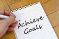 Achieve goals concept on notebook Royalty Free Stock Photo