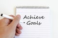 Achieve goals concept on notebook Royalty Free Stock Photo