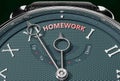 Achieve Homework, come close to Homework or make it nearer or reach sooner - a watch symbolizing short time between now and